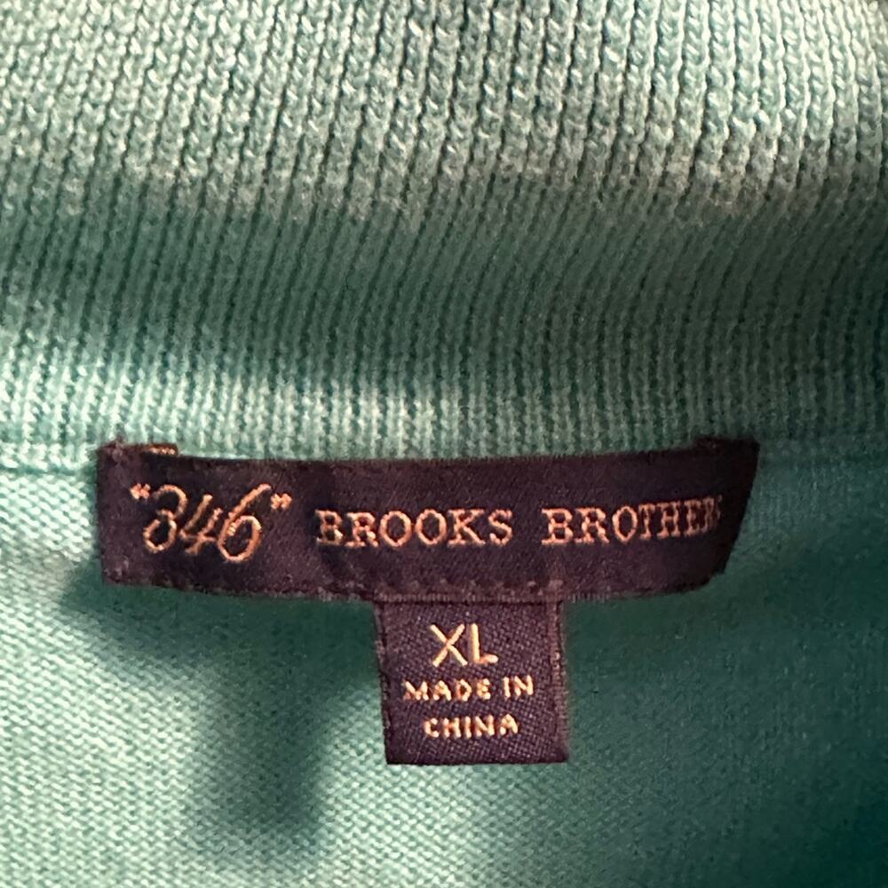 Women’s Brooks Brother Teal Aquamarine Half-Zip Sweater, EUC, XL - Picture 3 of 5